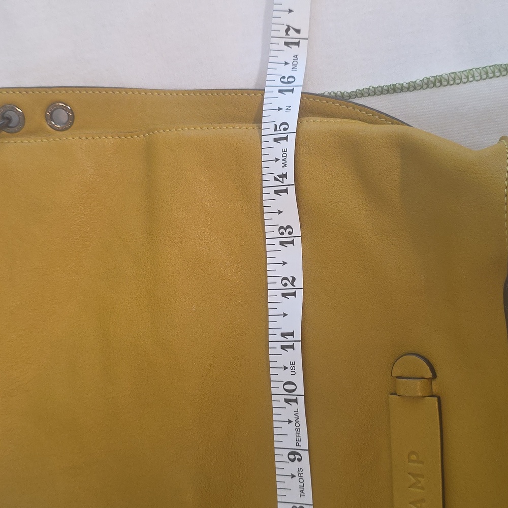 Longchamp Leather Shoulder Bucket Bag, Mustard Brown - Picture 9 of 11